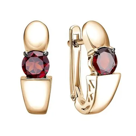 Серьги с английским замком из красного золота