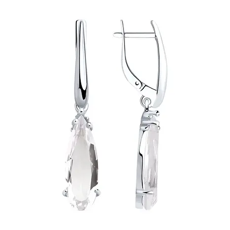 Серьги подвесные из серебра