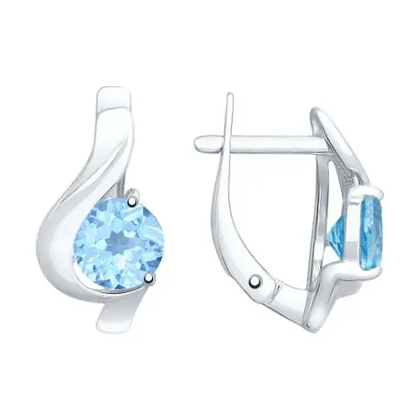 Серьги с английским замком из серебра