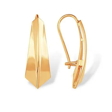 Серьги петельки из красного золота