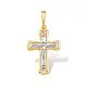 Подвеска крест из комбинированного золота