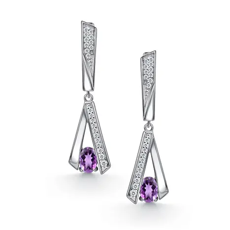 Серьги подвесные из серебра