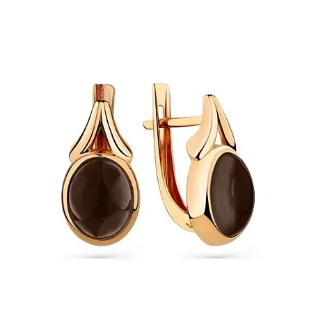 Серьги с английским замком из красного золота