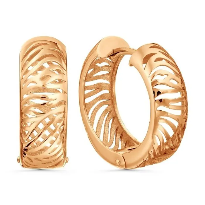 Серьги с английским замком из красного золота