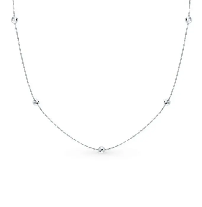 Цепь колье из белого золота