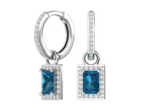 Серьги подвесные из серебра