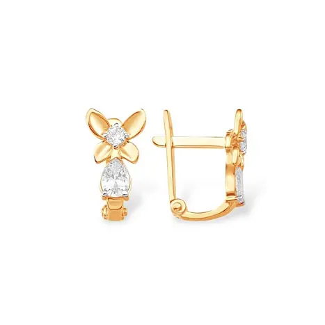 Серьги детские из красного золота