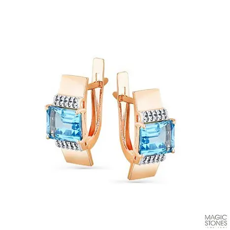 Серьги с английским замком из красного золота