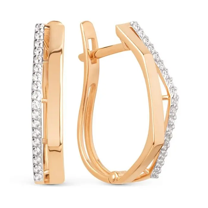 Серьги с английским замком из белого золота