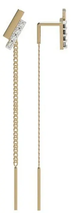 Серьги цепочки из белого золота