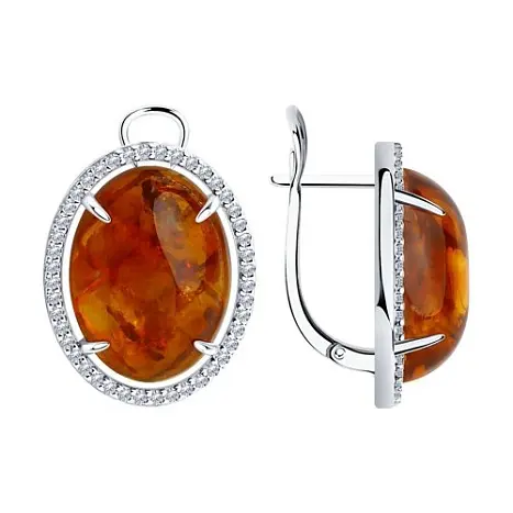 Серьги с английским замком из серебра