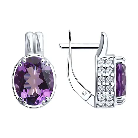 Серьги подвесные из серебра