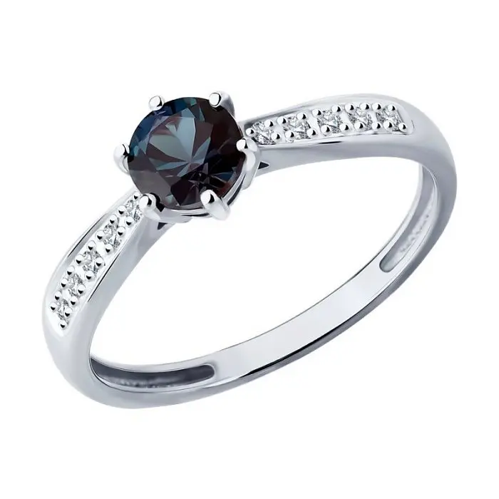 Кольцо декоративное из белого золота