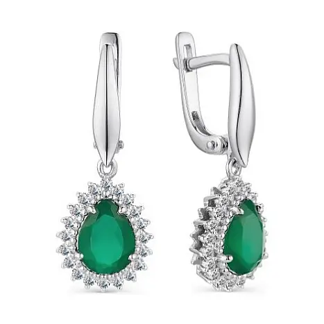 Серьги подвесные из серебра