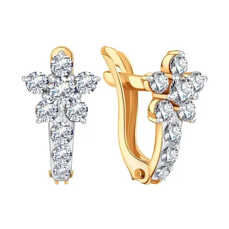 Серьги детские из красного золота