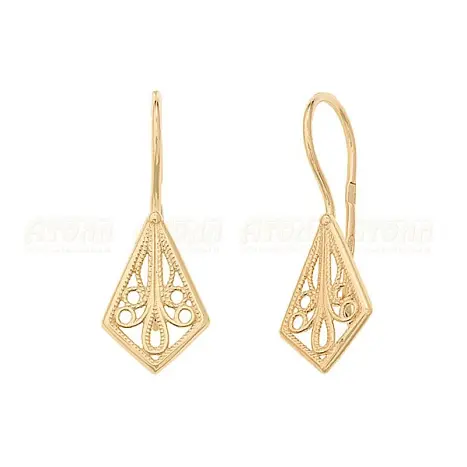 Серьги петельки из красного золота