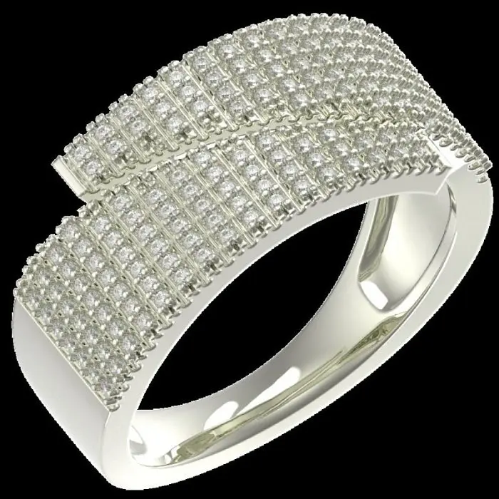 Кольцо декоративное из белого золота