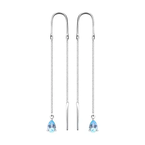 Серьги цепочки из серебра