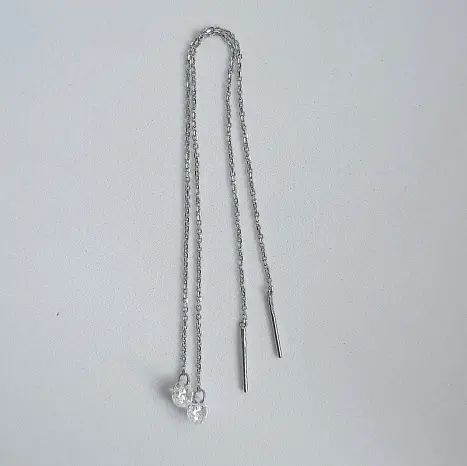 Серьги цепочки из серебра