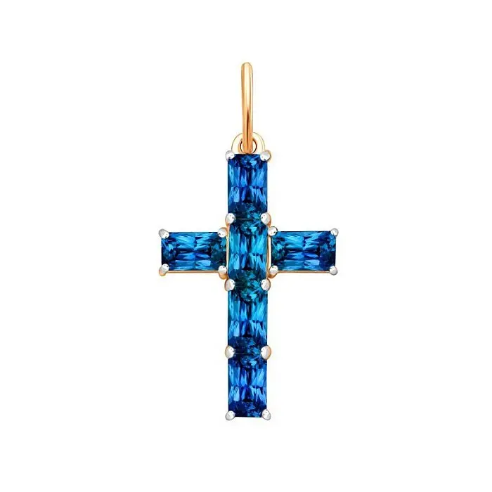 Подвеска декоративный крест из красного золота