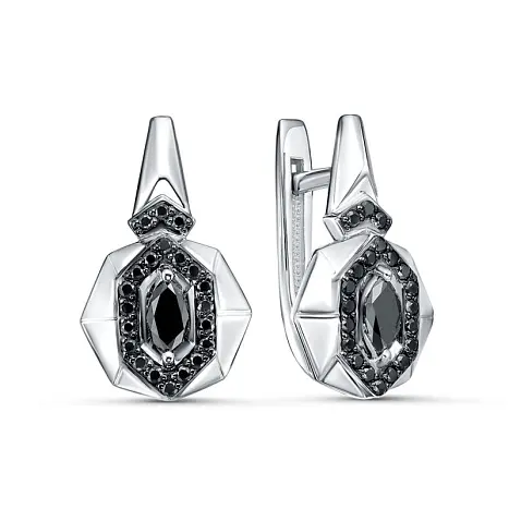 Серьги с английским замком из белого золота
