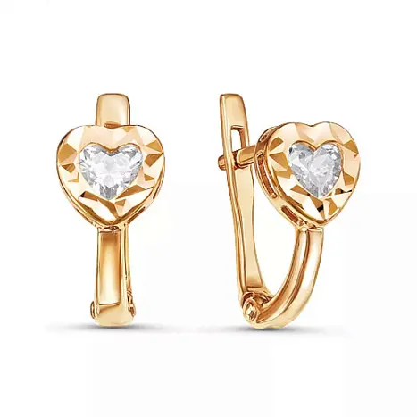 Серьги детские из красного золота