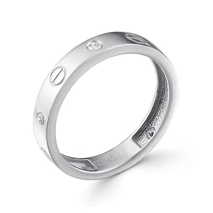 Кольцо декоративное из белого золота