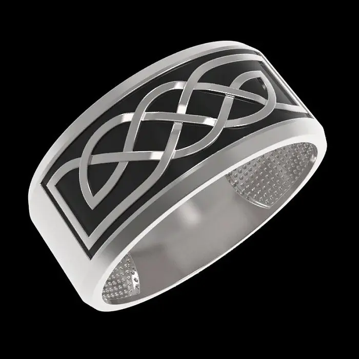 Кольцо декоративное из серебра вид 1