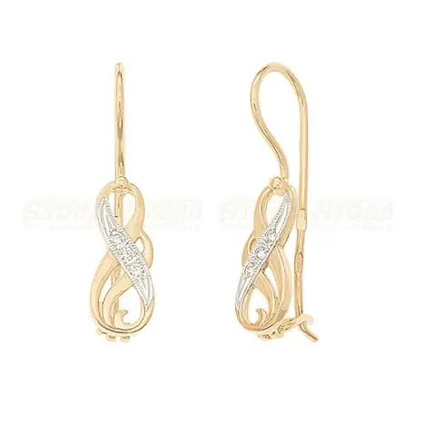 Серьги петельки из красного золота