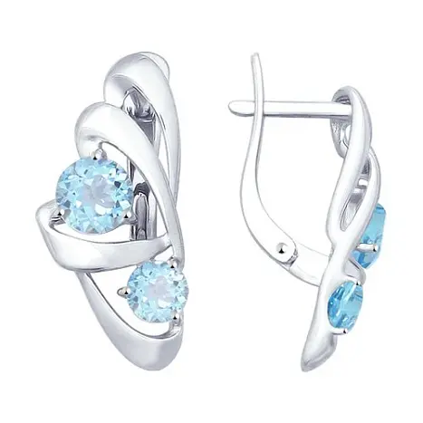 Серьги с английским замком из серебра