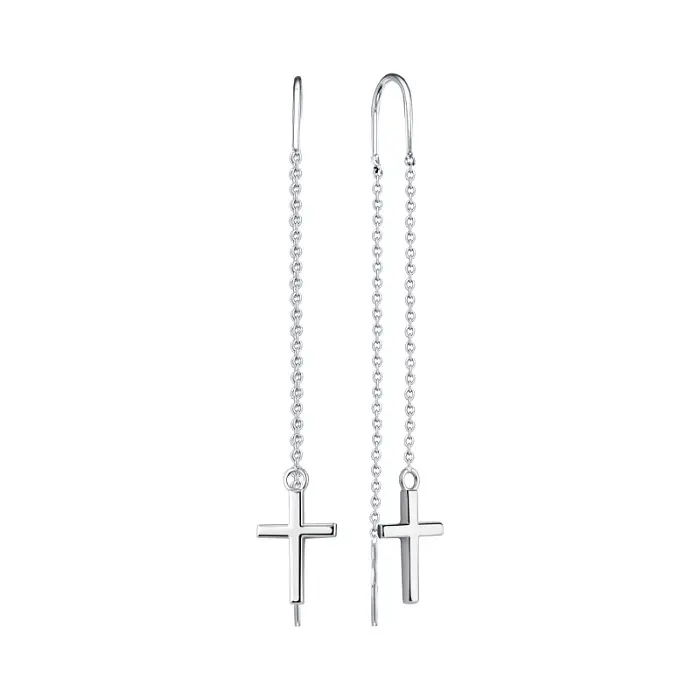 Серьги цепочки из серебра