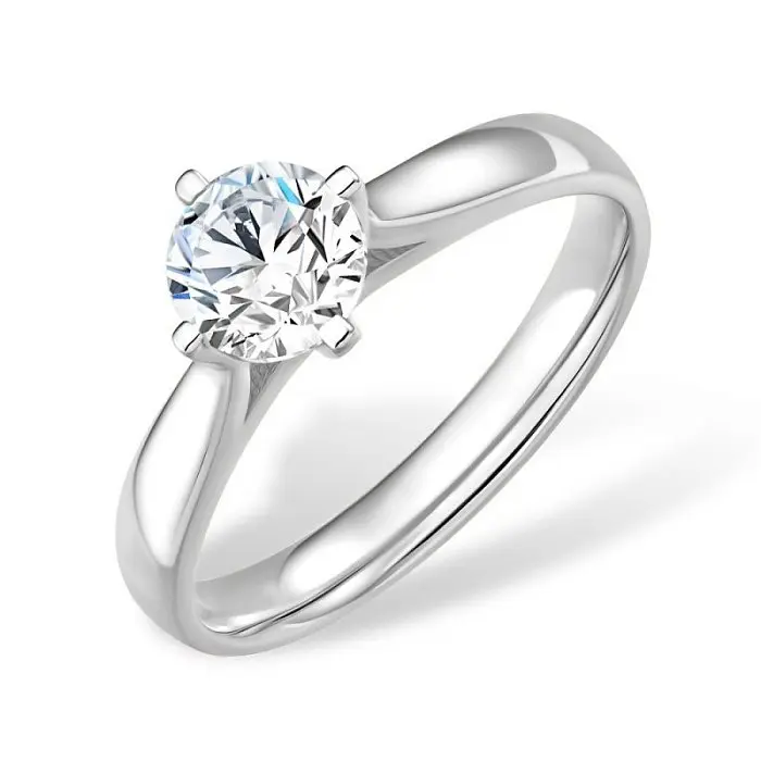 Кольцо помолвочное из белого золота