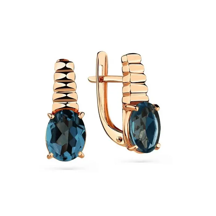 Серьги с английским замком из красного золота