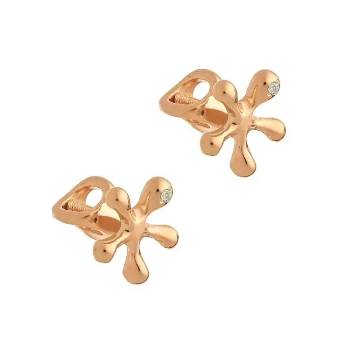 Серьги пуссеты из позолоты вид 1