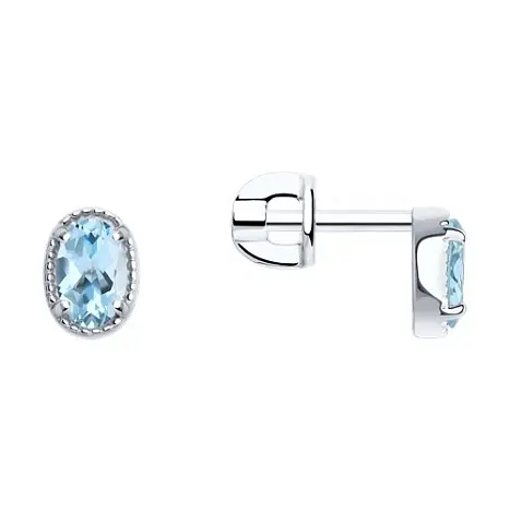 Серьги пуссеты из серебра