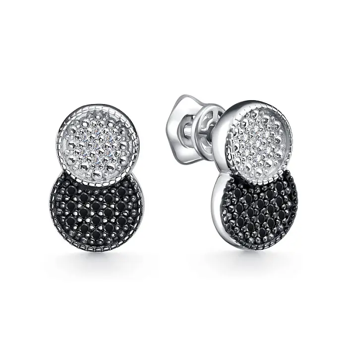 Серьги пуссеты из серебра