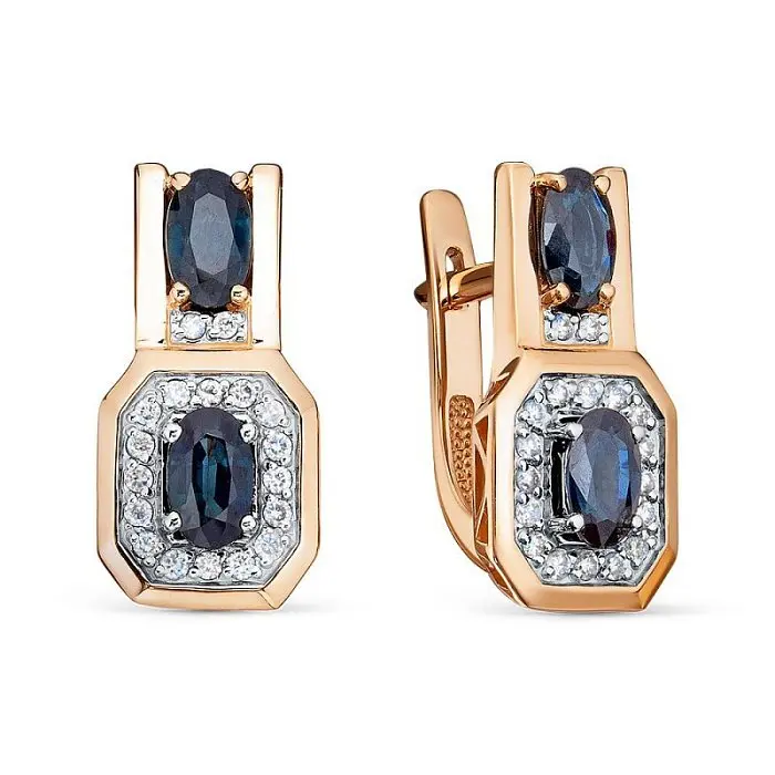 Серьги с английским замком из красного золота