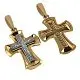 Подвеска крест из комбинированного золота