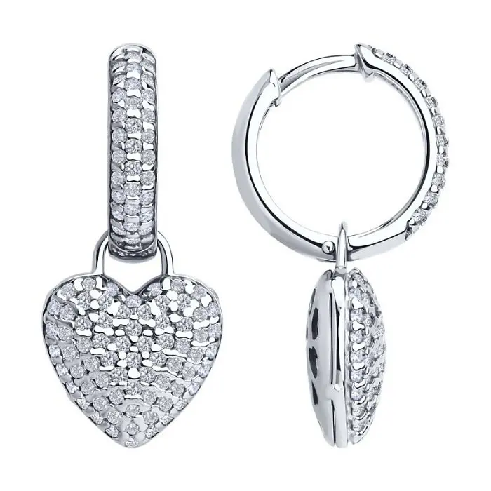 Серьги подвесные из серебра