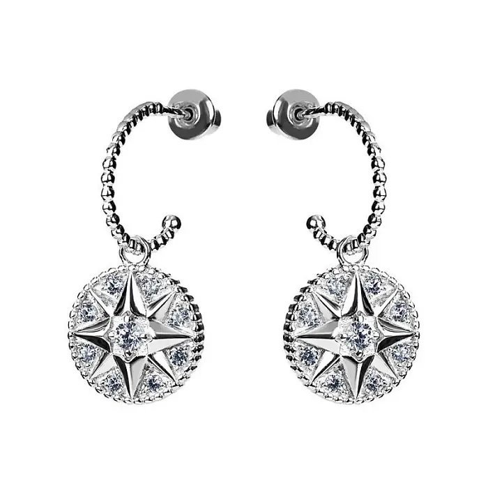 Серьги пуссеты из серебра