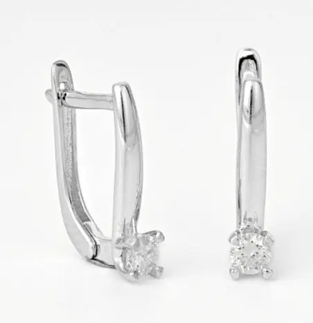 Серьги с английским замком из серебра
