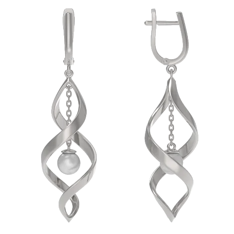Серьги подвесные из серебра