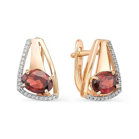 Серьги с английским замком из красного золота