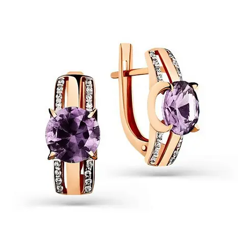 Серьги с английским замком из красного золота