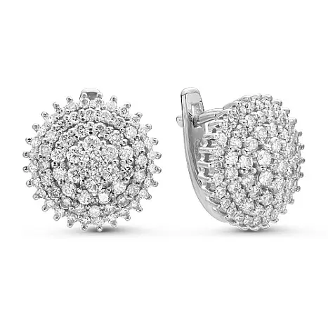Серьги с английским замком из белого золота