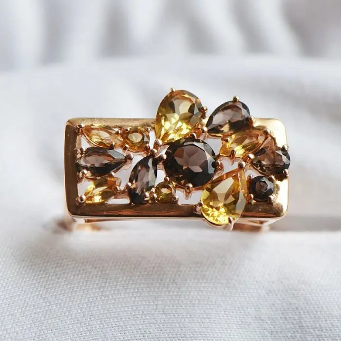 Кольцо декоративное из красного золота