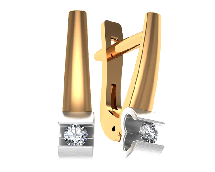 Серьги с английским замком из белого золота