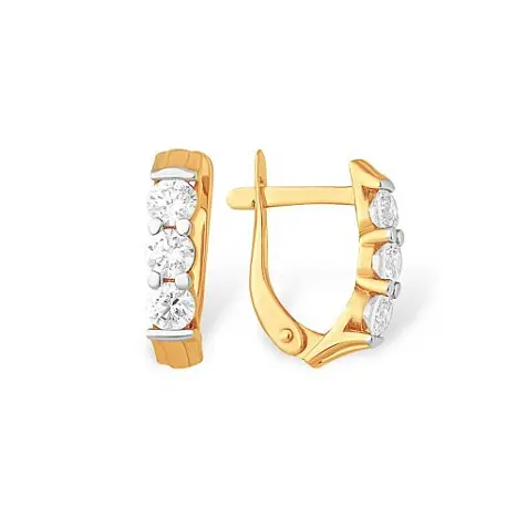 Серьги с английским замком из красного золота