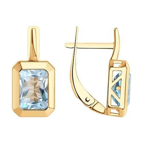 Серьги с английским замком из красного золота
