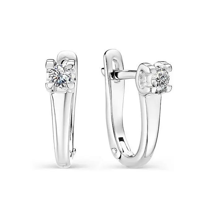 Серьги с английским замком из серебра